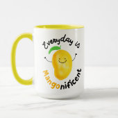 Positiver Mango Pun - Alltag ist mangonificent Tasse (Links)