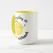 Positiver Mango Pun - Alltag ist mangonificent Tasse (Vorderseite Links)