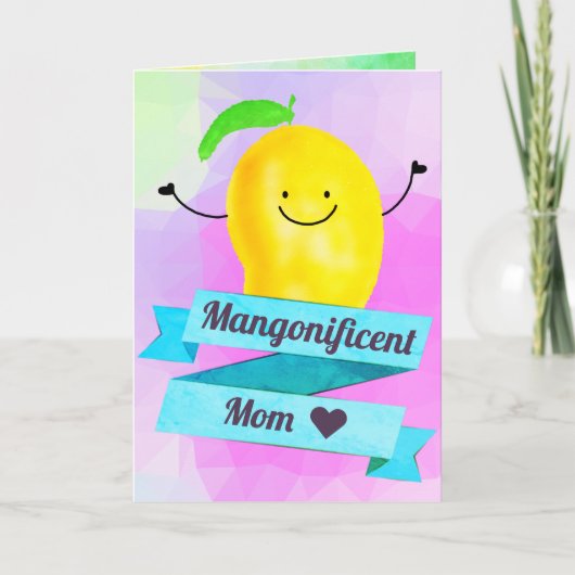 Positiver Mango Pun - Mangonificent Mama Karte (Vorderseite)