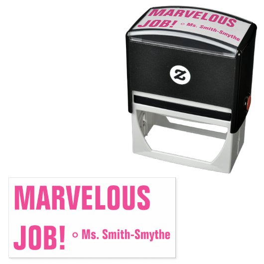 Positiver "MARVELOUS JOB!" + Benutzerdefinierter T Permastempel (Beispiel)