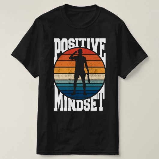 Positiver Mindset Tennis Player Retro Sunset T-Shirt (Design vorne)