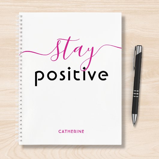 Positiver, moderner Typografie-Personalisierter Na Notizblock