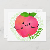 Positiver Pfirsichpun - Peachy Postkarte (Vorne/Hinten)