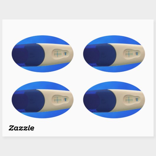 Positiver Schwangerschaftstest Ovaler Aufkleber (Blatt)