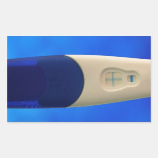 Positiver Schwangerschaftstest Rechteckiger Aufkleber (Vorderseite)