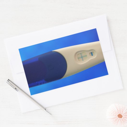 Positiver Schwangerschaftstest Rechteckiger Aufkleber (Umschlag)