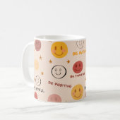 Positiver Smiley Nahtloses Muster Kaffeetasse (Vorderseite Links)