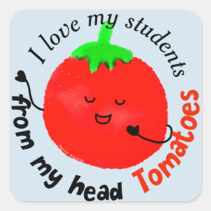 Positiver Tomatenpun - von meinem Kopf Tomaten Quadratischer Aufkleber