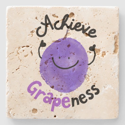 Positiver Traubenpun - Erlangen der Traubenernte Steinuntersetzer (Vorderseite)