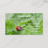 Positiver und glücklicher Ladybug für Zen und Bild Visitenkarte (Rückseite)