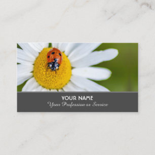 Positiver und glücklicher Ladybug für Zen und Bild Visitenkarte