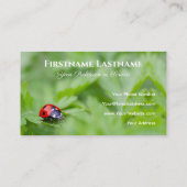 Positiver und glücklicher Ladybug für Zen und Bild Visitenkarte (Rückseite)