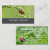 Positiver und glücklicher Ladybug für Zen und Bild Visitenkarte (Vorne/Hinten)