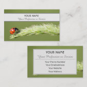 Positiver und glücklicher Ladybug für Zen und Bild Visitenkarte (Vorne/Hinten)