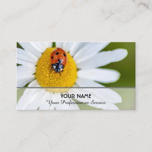 Positiver und glücklicher Ladybug für Zen und Bild Visitenkarte (Vorderseite)