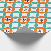 Positiver und negativer Raum - Orange und Aquamari Geschenkpapier (Ecke)
