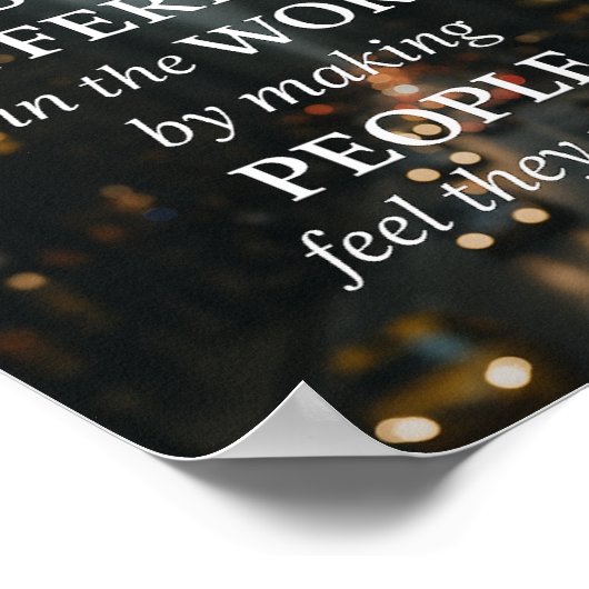 Positiver Unterschied machen" Inspirationshalte Ku Poster (Ecke)