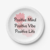 Positiver Verstand, positiver Vibe, positives Pappteller (Vorderseite)