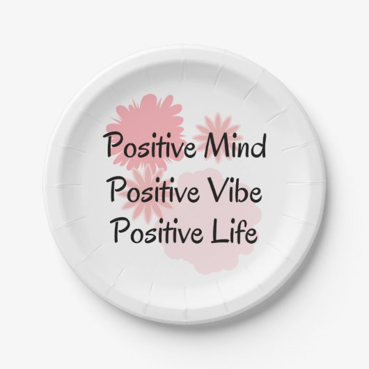 Positiver Verstand, positiver Vibe, positives Pappteller (Vorderseite)