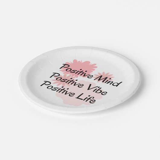 Positiver Verstand, positiver Vibe, positives Pappteller (Schrägansicht)