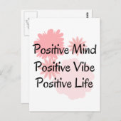 Positiver Verstand, positiver Vibe, positives Postkarte (Vorne/Hinten)
