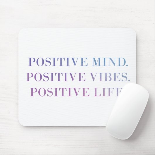 Positiver Verstand, Vibes, Zitat des Lebens (lila Mousepad (Mit Mouse)