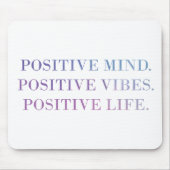 Positiver Verstand, Vibes, Zitat des Lebens (lila Mousepad (Vorne)