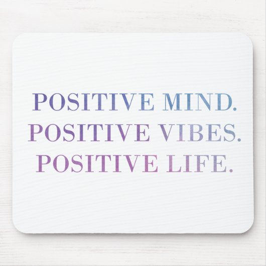 Positiver Verstand, Vibes, Zitat des Lebens (lila Mousepad (Vorne)