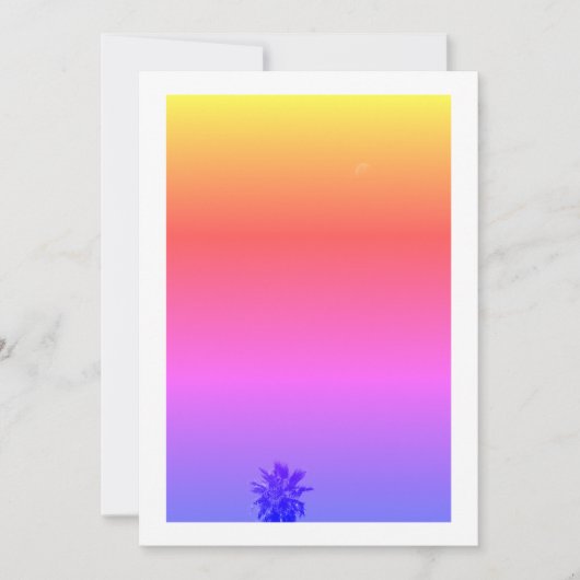 Positiver Vibes Tropical Palm Tree Moon Minimalism Karte (Vorderseite)