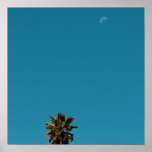 Positiver Vibes Tropical Palm Tree Moon Minimalism Poster