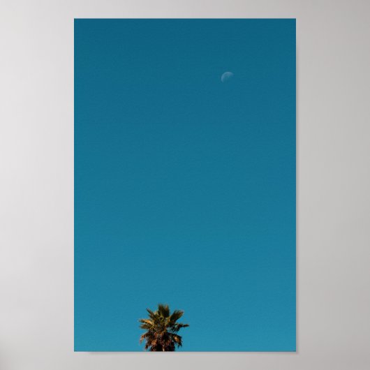 Positiver Vibes Tropical Palm Tree Moon Minimalism Poster (Vorne)