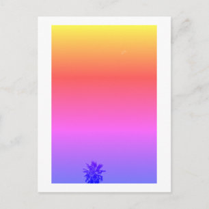 Positiver Vibes Tropical Palm Tree Moon Minimalism Postkarte