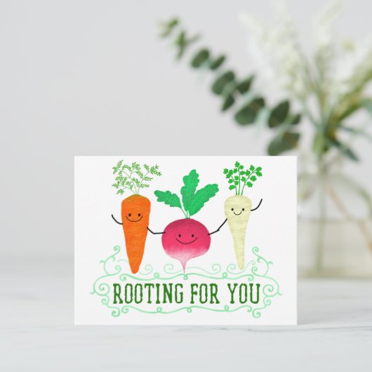 Positiver Wurzelpun - Wurzeln für Sie Postkarte (Stehend Vorderseite)