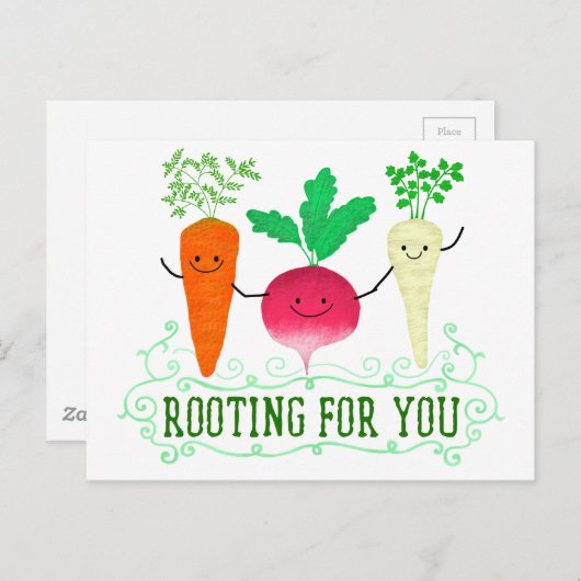 Positiver Wurzelpun - Wurzeln für Sie Postkarte (Vorne/Hinten)