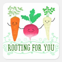 Positiver Wurzelpun - Wurzeln für Sie Quadratischer Aufkleber