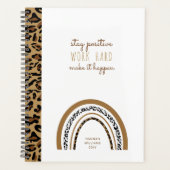 Positiver Zitat Leopard Print Rainbow Planner blei Planer (Vorderseite)