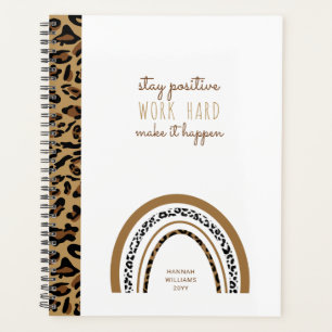 Positiver Zitat Leopard Print Rainbow Planner blei Planer
