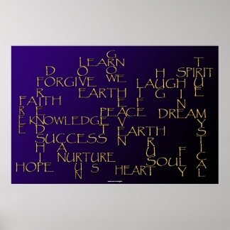 POSITIVES 3D-Goldenes Textplakat Poster