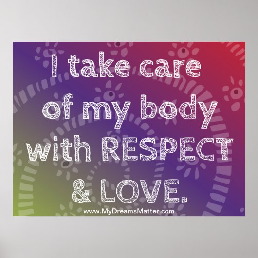 Positives Affirmation Manifest Perfect Body Health Poster (Vorne)