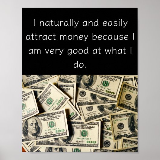 Positives Affirmation Poster - Attracting Money (Vorne)
