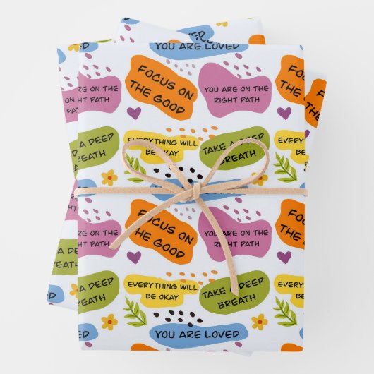 Positives Affirmations Pattern - Motivation Quotes Geschenkpapier Set (Beispiel)