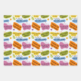 Positives Affirmations Pattern - Motivation Quotes Geschenkpapier Set