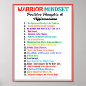 Positives Affirmations Poster - Warrior Mindset (Vorne)