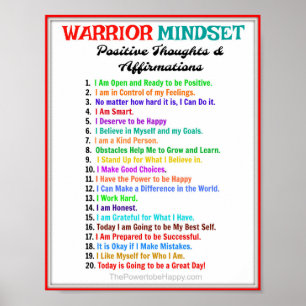 Positives Affirmations Poster - Warrior Mindset