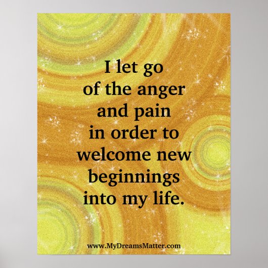 Positives Affirmative Forgiity Anger Management Poster (Vorne)
