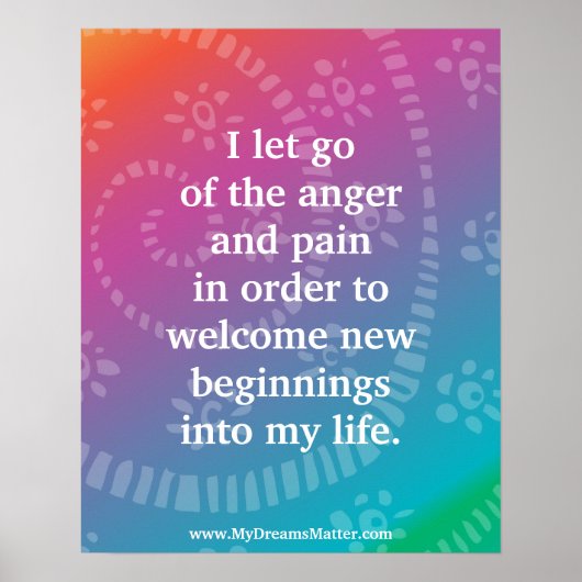 Positives Affirmative Forgiity Anger Management Poster (Vorne)