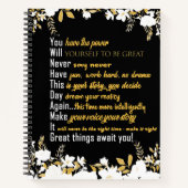 Positives Affirmative Notebook Notizblock (Vorderseite)