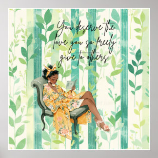 Positives Affirmative Poster der schwarzen Frau