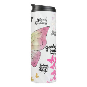 Positives Affirmative Zitat Schmetterlinge Bläsche Thermosbecher