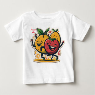 positives Ambiente und fröhliche Tanzfrucht weiß Baby T-shirt
